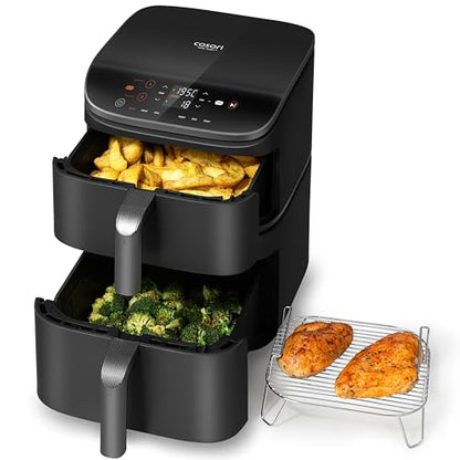 COSORI TurboTower Dual Air Fryer, 10.8L Space-Saving Stacked Design, 3-Layer Cooking – image 2