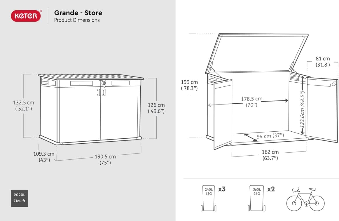 2020L Cortina Mega Polypropylene Storage Chest — Extra Large Outdoor Storage – image 2