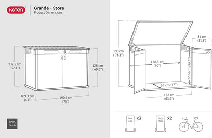 2020L Cortina Mega Polypropylene Storage Chest — Extra Large Outdoor Storage – image 2
