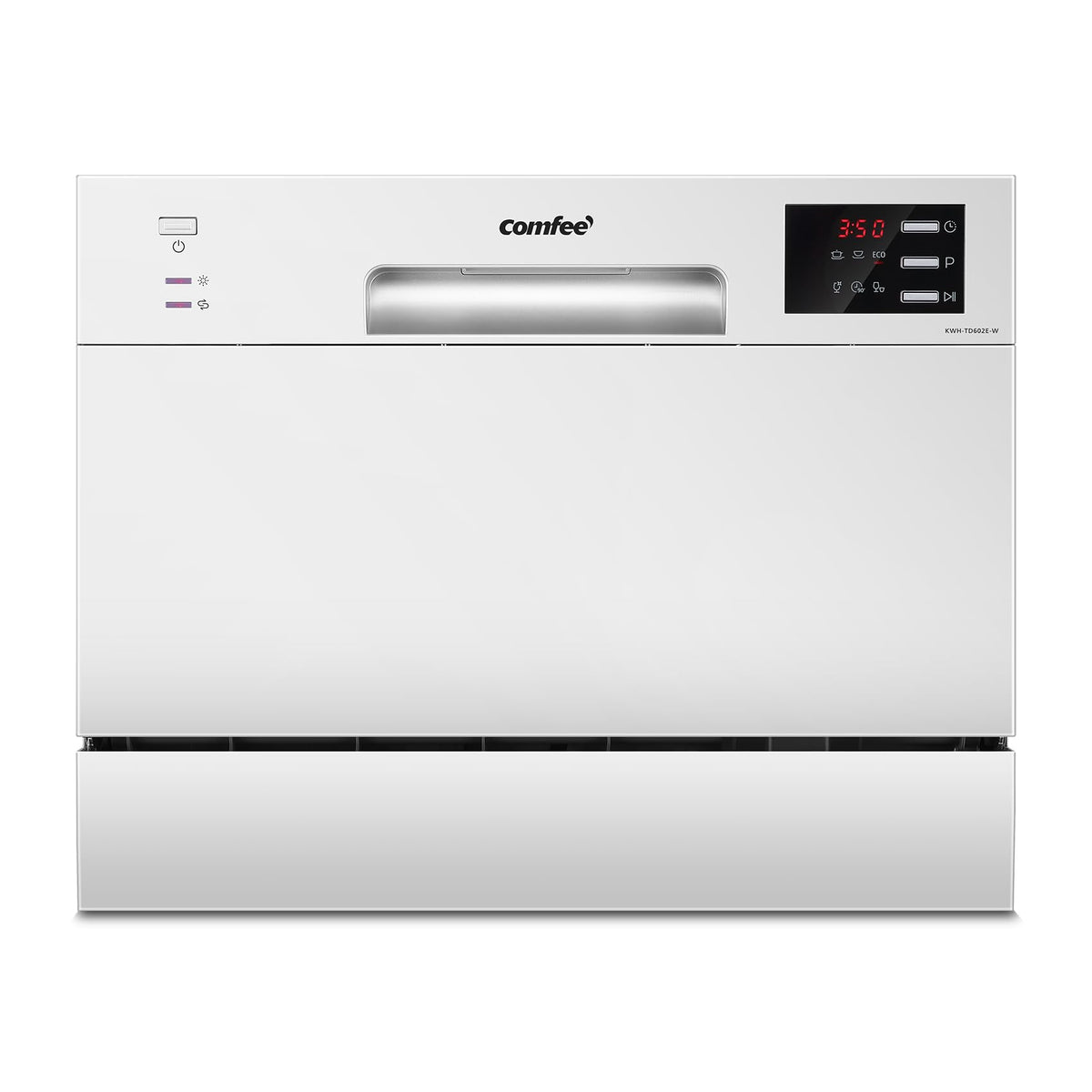COMFEE' Table Top Dishwasher with 6 Place Settings, Mini Countertop Dishwasher for Small Families, Couples, LED display, Delay Start, 47dB Quiet Noise, White – image 1