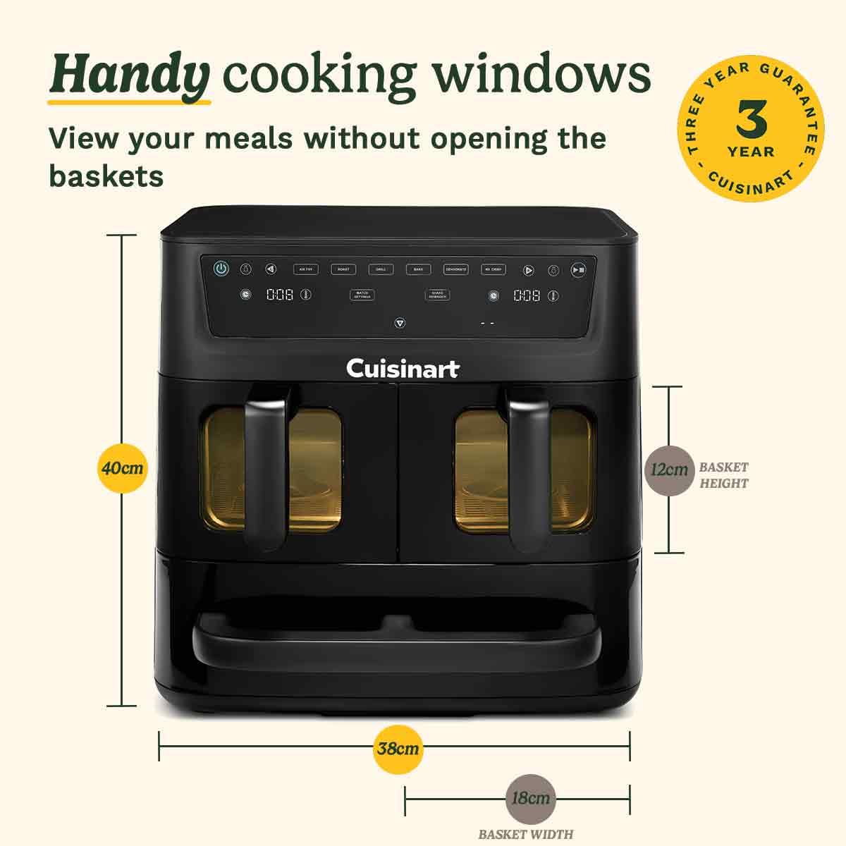 Cuisinart Tri Zone 13.6L Air Fryer & Oven | PFAS-Free | XXXL capacity | 3 Independent Cooking Zones – image 2