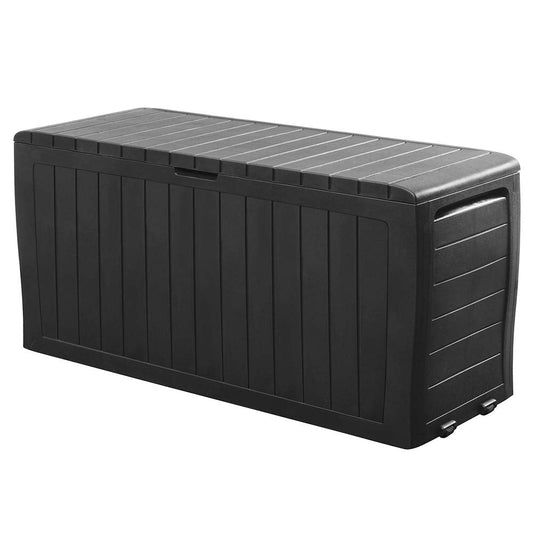 Deuba® Marvel+ Plus by KETER 270 Litre Outdoor 65% Recycled Garden Furniture Cushion Storage Box | Fade Free | Weather Resistant | Safe & Secure | Maintenance Free | Graphite Wood  – image 1