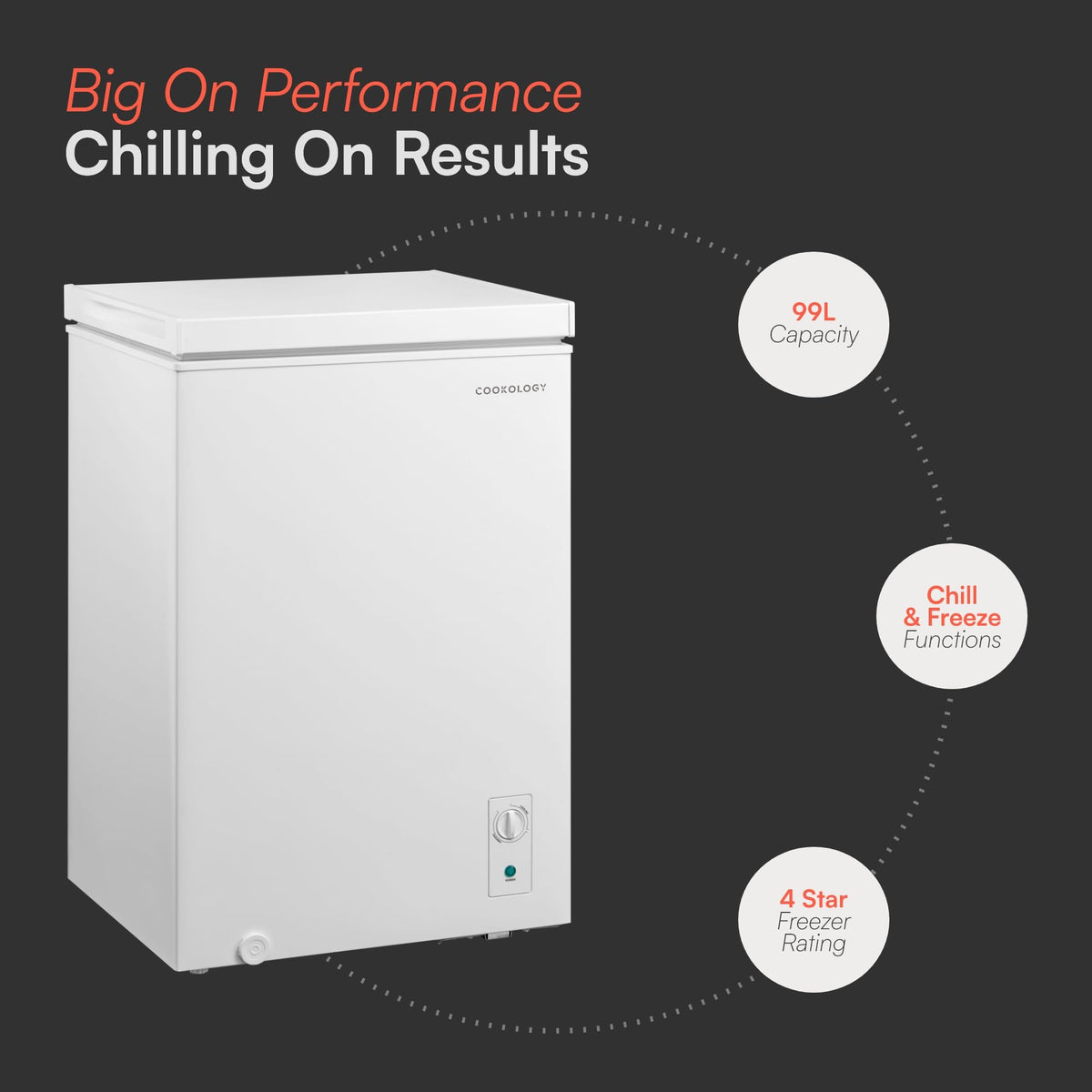 Cookology CCFZ99WH Freestanding Chest Freezer in White - 99 Litre Capacity - Suitable for Outbuildings – image 3