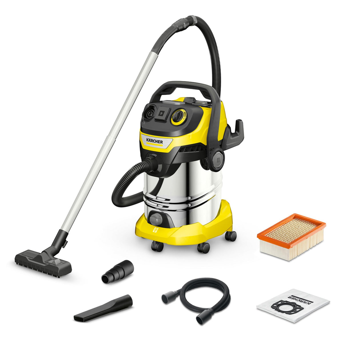 Kärcher Wet and Dry vacuum cleaner WD 6 P Premium, blower function, 1,300 W, stainless steel container – image 1