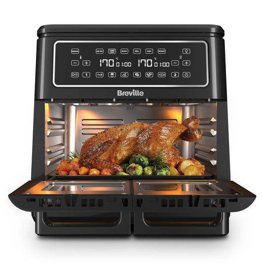 Breville Halo Flexi Air Fryer Digital Dual Air Fryer Oven 11L: Serves 10+ People FryBakeGrillRoast & Reheat 2400 W – image 1