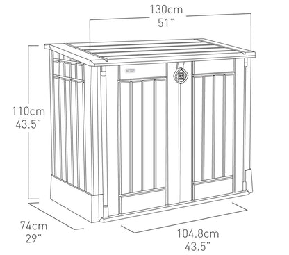 Keter Store It Out Midi Outdoor Garden Storage Shed, Black and Grey, 130 x 74 x 110 cm – image 3