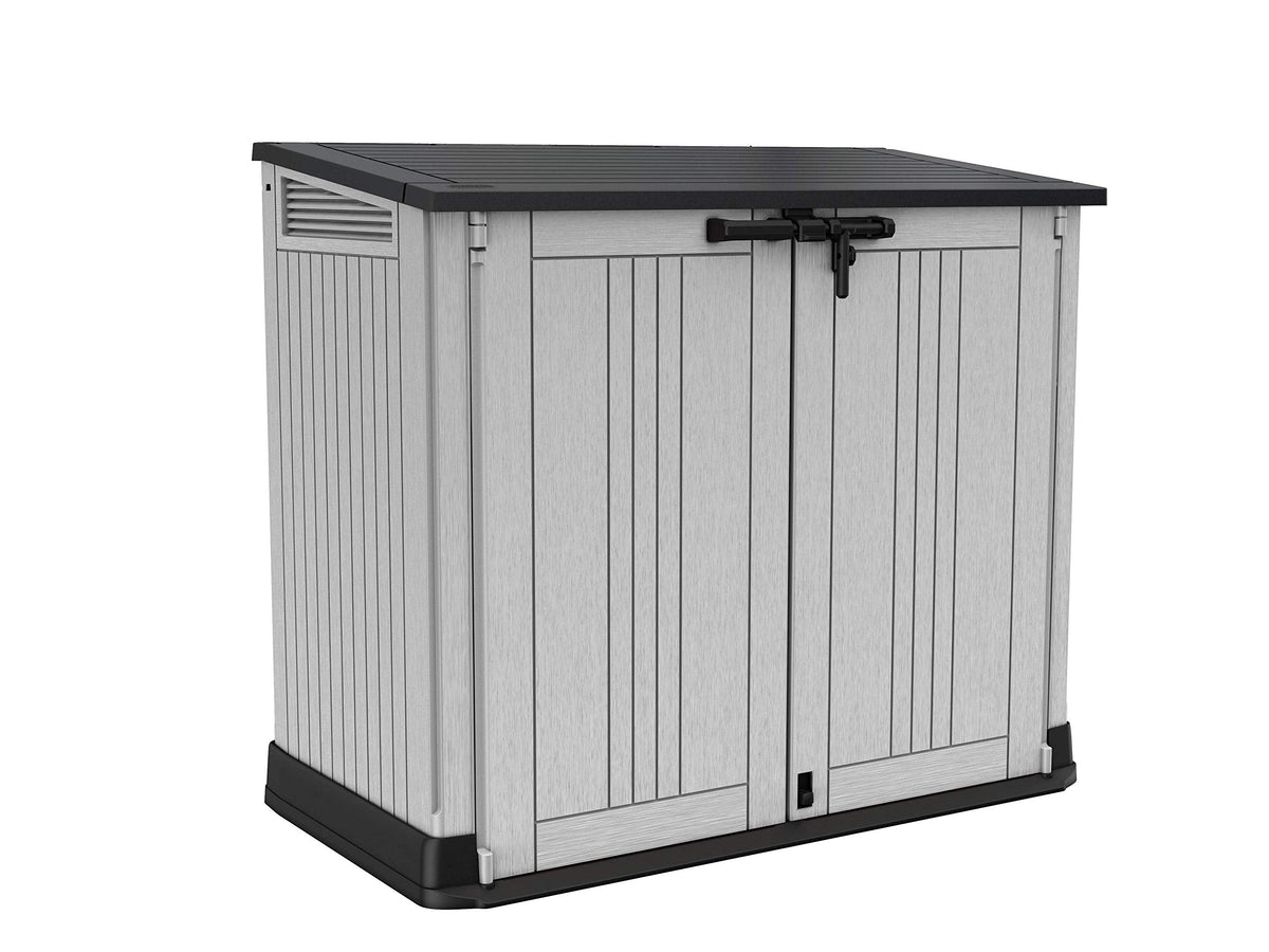 Keter Store it Out Nova Outdoor Garden Storage Shed, 132 x 71.5 x 113.5 cm, Light Grey with Dark Grey Lid – image 1