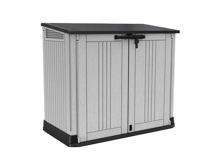 Keter Store it Out Nova Outdoor Garden Storage Shed, 132 x 71.5 x 113.5 cm, Light Grey with Dark Grey Lid – image 1