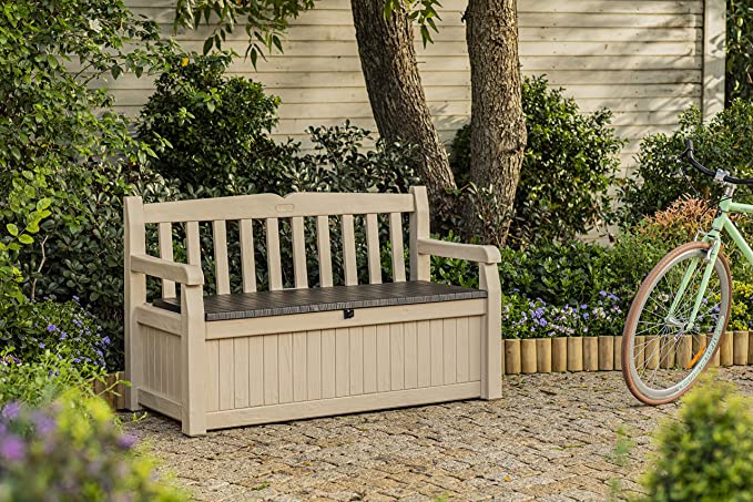 Keter Eden 265L Storage Bench - Beige And Brown – image 2