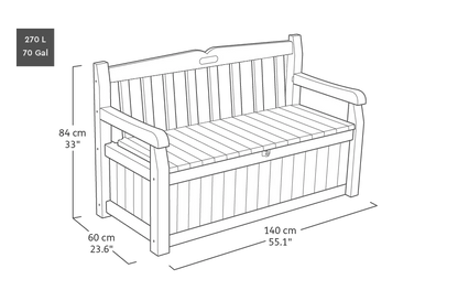 Eden 265L Storage Bench - Dark Grey – image 2