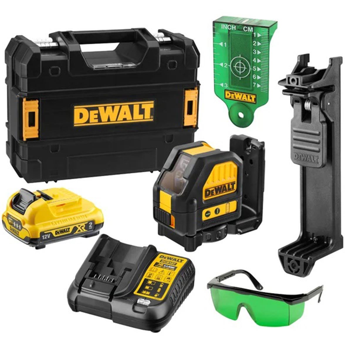 Dewalt DCE088D1G 12V Self-Levelling Green Cross Line Laser With 2.0Ah Battery Charger & TSTAK Case – image 1